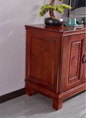 Kệ ti vi phòng khách Á Đông – Lựa chọn đẳng cấp từ gỗ gõ đỏ-KTV 008