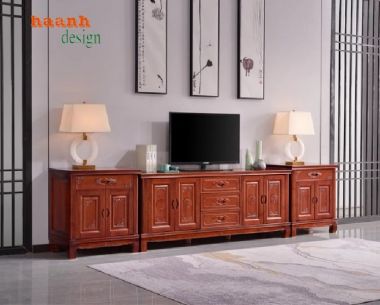 Kệ ti vi phòng khách Á Đông – Lựa chọn đẳng cấp từ gỗ gõ đỏ-KTV 008