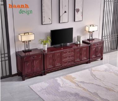 Kệ ti vi phòng khách Á Đông – Lựa chọn đẳng cấp từ gỗ gõ đỏ-KTV 008
