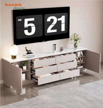 Kệ Tivi Gỗ Công Nghiệp Dáng Dài Nhiều Ngăn Kéo - KCH 012