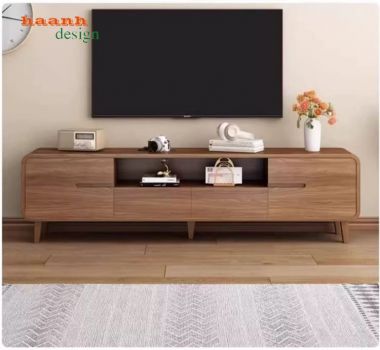 Kệ Tivi Gỗ Veneer Óc Chó Cao Cấp Cho Gia Đình-KCH 010