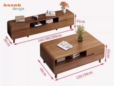 Kệ Tivi Gỗ Veneer Óc Chó Cao Cấp Cho Gia Đình-KCH 010