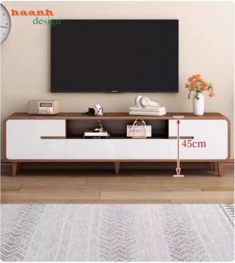 Kệ Tivi Gỗ Veneer Óc Chó Cao Cấp Cho Gia Đình-KCH 010