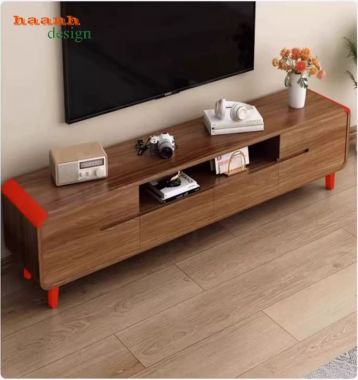 Kệ Tivi Gỗ Veneer Óc Chó Cao Cấp Cho Gia Đình-KCH 010