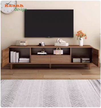 Kệ Tivi Gỗ Veneer Óc Chó Cao Cấp Cho Gia Đình-KCH 010