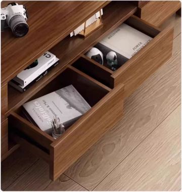 Kệ Tivi Gỗ Veneer Óc Chó Cao Cấp Cho Gia Đình-KCH 010