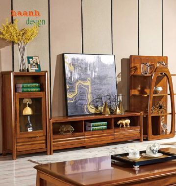 Kệ ti vi gỗ phòng khách hiện đại– Giải pháp nội thất tinh tế-KTH 010