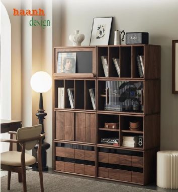 Hiện đại hóa không gian với kệ ti vi gỗ óc chó hiện đại-KTH 008