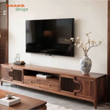 Kệ tivi cao cấp từ gỗ óc chó Bắc Mỹ nhập khẩu-KTH 014