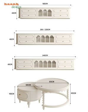Kệ Tivi Cổ Điển Phong Cách Pháp Đẹp Tinh Tế-KTD 011