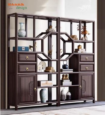 Kệ gỗ trang trí giả cổ phong cách trung quốc sang trọng-KTT 017