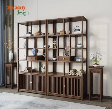 Kệ Gỗ Bày Đồ Trang Trí – Tô Điểm Không Gian Sống-KTT 014