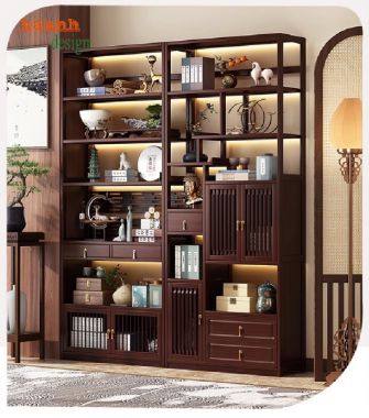 Sáng tạo không gian với kệ gỗ trang trí bày đồ-KTT 012