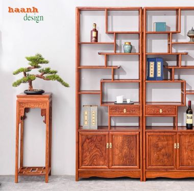 Khung kệ gỗ trang trí phòng khách – Bền đẹp theo thời gian-KTT 016