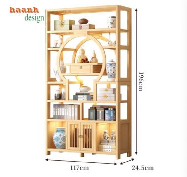 Trang trí ấn tượng với kệ gỗ bày đồ giả cổ-KTT 011