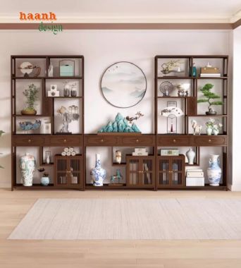 Giá trị sử dụng của kệ trang trí gỗ sồi trong gia đình-KTT 009