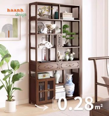 Giá trị sử dụng của kệ trang trí gỗ sồi trong gia đình-KTT 009