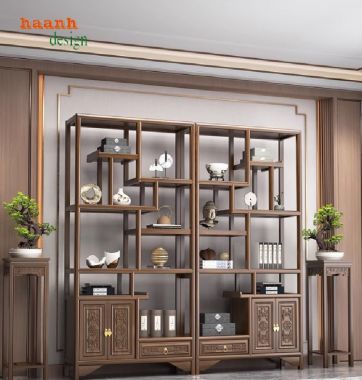 Kệ Trang Trí Gỗ Óc Chó – Nâng Tầm Đẳng Cấp Không Gian Sống-KTT 013