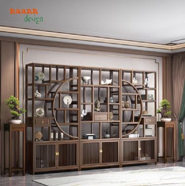 Kệ Trang Trí Gỗ Óc Chó – Nâng Tầm Đẳng Cấp Không Gian Sống-KTT 013