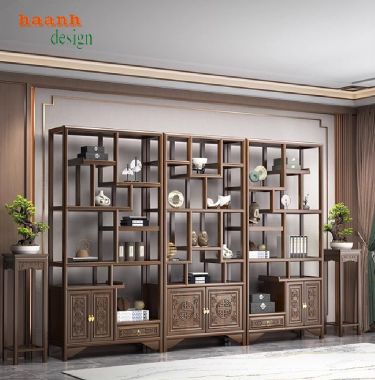 Kệ Trang Trí Gỗ Óc Chó – Nâng Tầm Đẳng Cấp Không Gian Sống-KTT 013