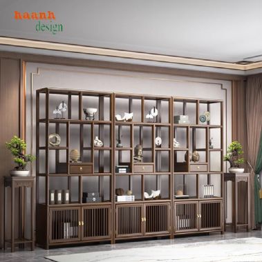 Kệ Trang Trí Gỗ Óc Chó – Nâng Tầm Đẳng Cấp Không Gian Sống-KTT 013