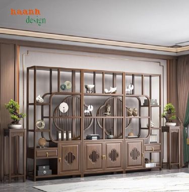 Kệ Trang Trí Gỗ Óc Chó – Nâng Tầm Đẳng Cấp Không Gian Sống-KTT 013