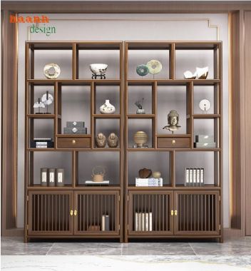 Kệ Trang Trí Gỗ Óc Chó – Nâng Tầm Đẳng Cấp Không Gian Sống-KTT 013