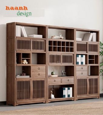 Tăng cường tính thẩm mỹ với kệ gỗ trang trí phòng khách-KTT 007