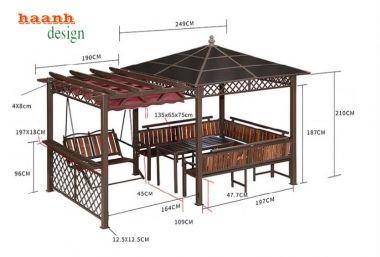 Nhà chòi kẽm sân vườn - Điểm nhấn cho không gian ngoài trời-NSC 014