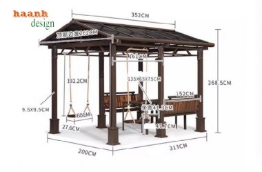 Nhà chòi kẽm sân vườn - Điểm nhấn cho không gian ngoài trời-NSC 014