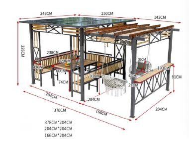 Chòi nghỉ sân vườn bằng sắt – Giải pháp hiện đại ngoài trời-NSC 018