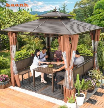 Nhà chòi sân vườn sắt sơn tĩnh điện NCS 001