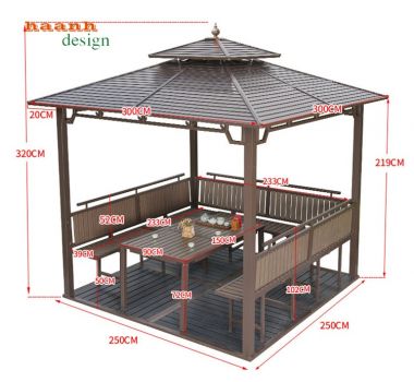 Nhà chòi sân vườn sắt sơn tĩnh điện NCS 001