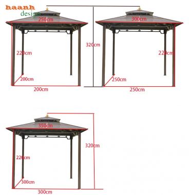 Nhà chòi sân vườn sắt sơn tĩnh điện NCS 001