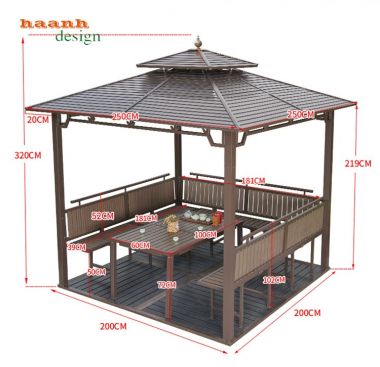 Nhà chòi sân vườn sắt sơn tĩnh điện NCS 001