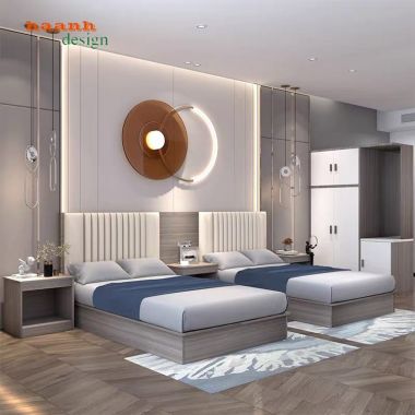 Giường ngủ khách sạn gỗ công nghiệp GNN001