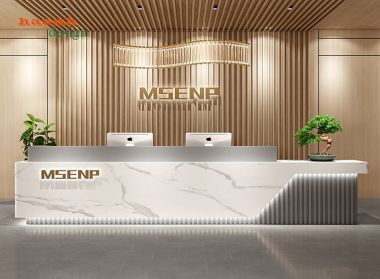 Quầy lễ tân khách sạn gỗ công nghiệp chuyên nghiệp QLK 001