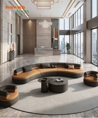 Sofa khách sạn dáng cong hiện đại cho sảnh - SFK 011