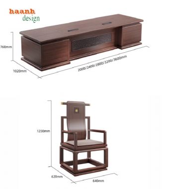 Khám phá bàn ghế lãnh đạo gỗ sồi – Sang trọng và bền bỉ-PGG 014