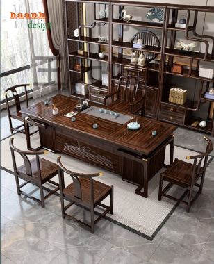 Bàn làm việc lãnh đạo phong cách Á Đông tinh tế-PGG 015