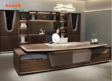 Tạo dấu ấn phong cách với bàn làm việc lãnh đạo gỗ óc chó-PGG 010