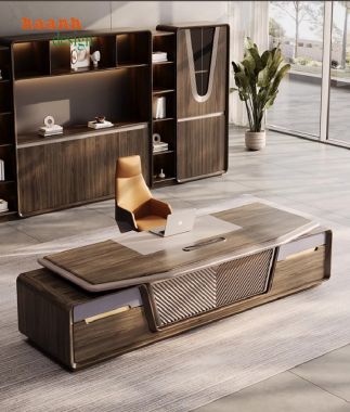 Tạo dấu ấn phong cách với bàn làm việc lãnh đạo gỗ óc chó-PGG 010