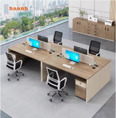 Mẫu bàn làm việc nhân viên văn phòng bằng gỗ Melamine-VPN 013