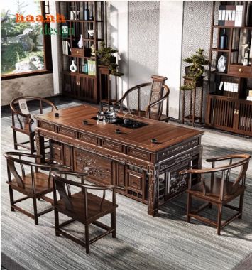 Bàn Làm Việc Gỗ Giả Cổ – Vẻ Đẹp Cổ Điển Trong Không Gian-BLG 014