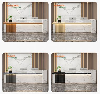 Quầy lễ tân văn phòng gỗ công nghiệp chuyên nghiệp QLT 002