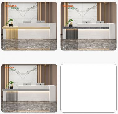Quầy lễ tân văn phòng gỗ công nghiệp chuyên nghiệp QLT 002