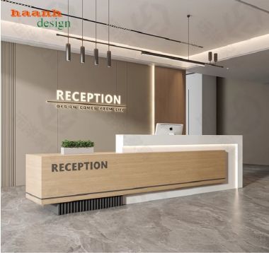 Mẫu bàn quầy lễ tân đẹp hiện đại cho văn phòng công ty-QLT 015