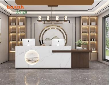 Tạo ấn tượng hoàn hảo với Quầy tiếp tân văn phòng-QLT 009