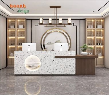 Tạo ấn tượng hoàn hảo với Quầy tiếp tân văn phòng-QLT 009