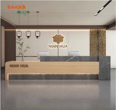 Quầy Tiếp Tân Văn Phòng Gỗ Công Nghiệp – Tối Ưu Không Gian-QLT 012
